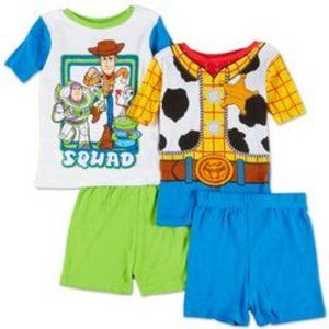 NWT 6 & 8 BOY GIRL TOY STORY WOODY & SQUAD 4PC PAJAMA SETS  NWT